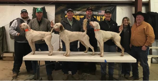 Amateur Derby Winners. L-R: Hunter Clark, judge; Mike Small with Phillips Linebacker, Chris Cagle with Shagtime Buck, Scott Little, Jon Lam with Lam's Prime Choice, Kayla and Elton Bray, judge